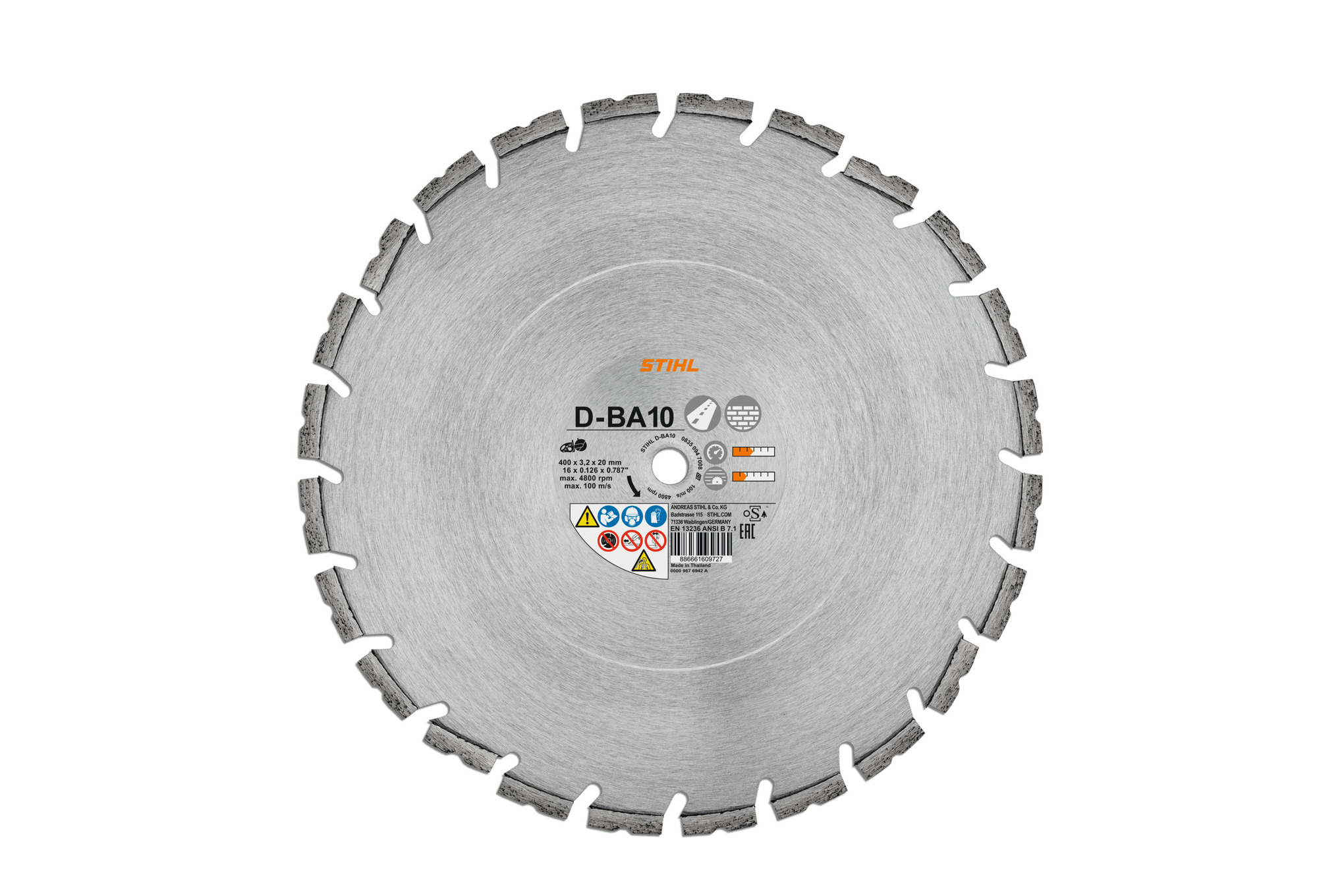 Diamant-Trennscheibe, Beton/Asphalt, D-BA10, Ø 300mm/12"