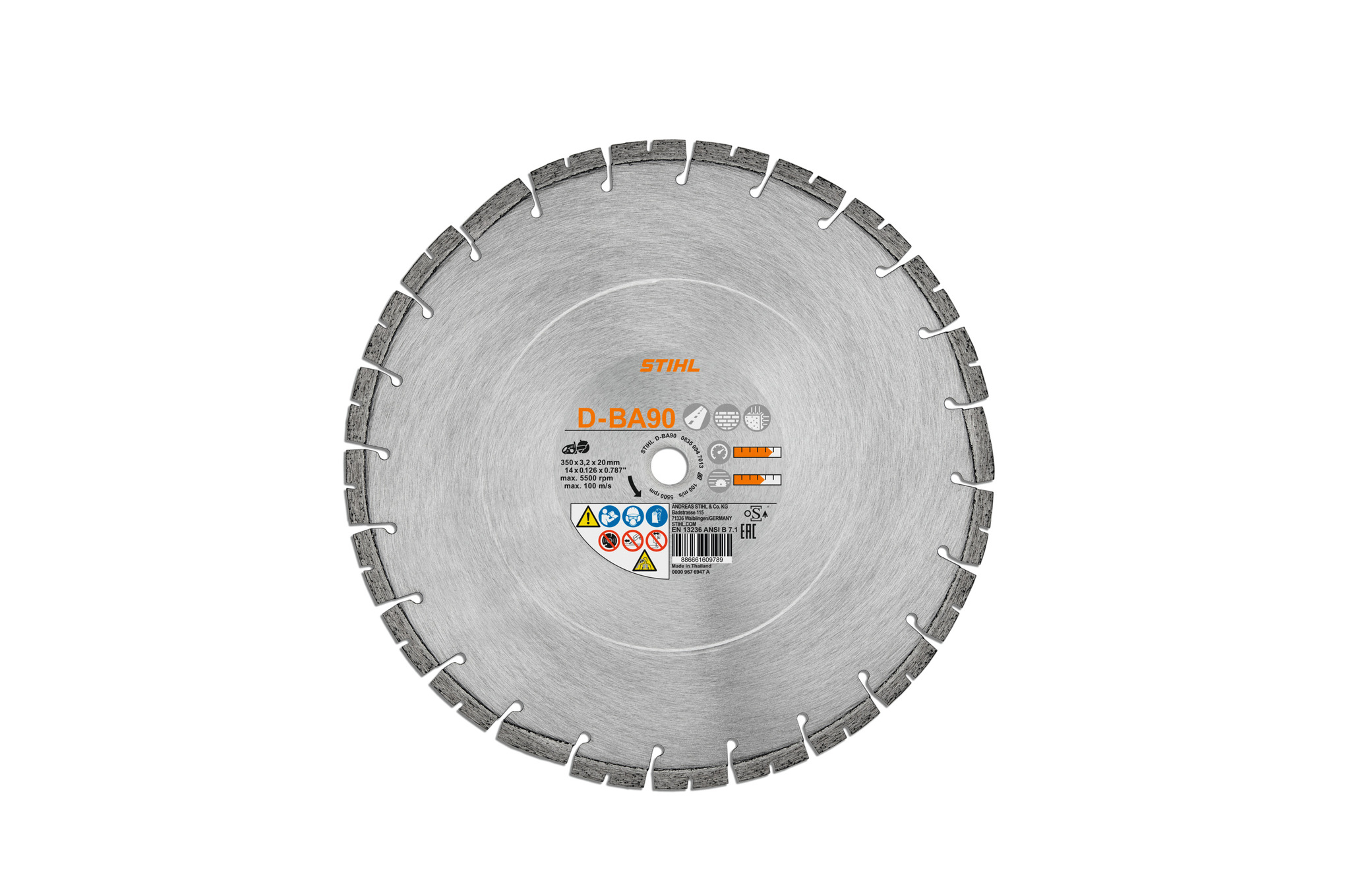Diamant-Trennscheibe, Beton/Asphalt, D-BA90, Ø 300mm/12"