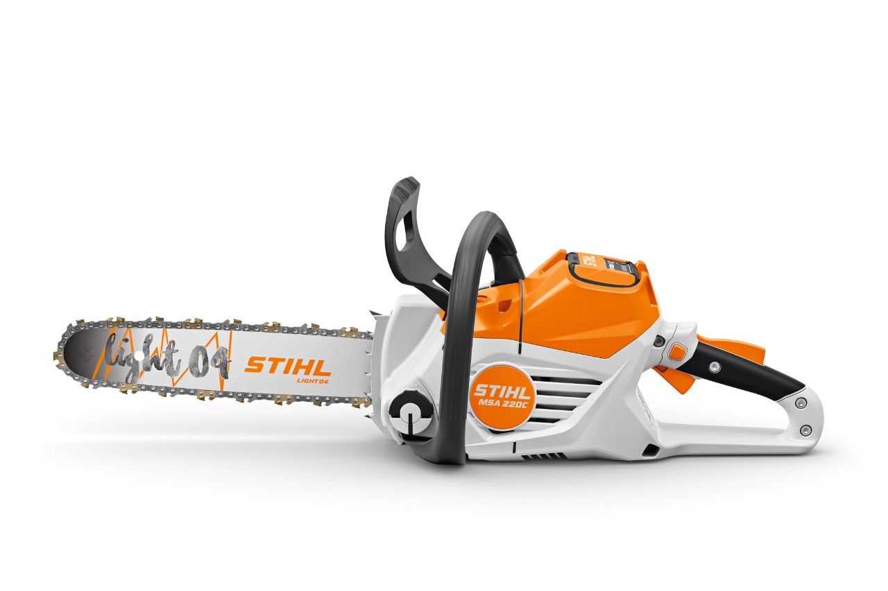 Battery chainsaw MSA 300 C-O with greyed out battery AP 500 S