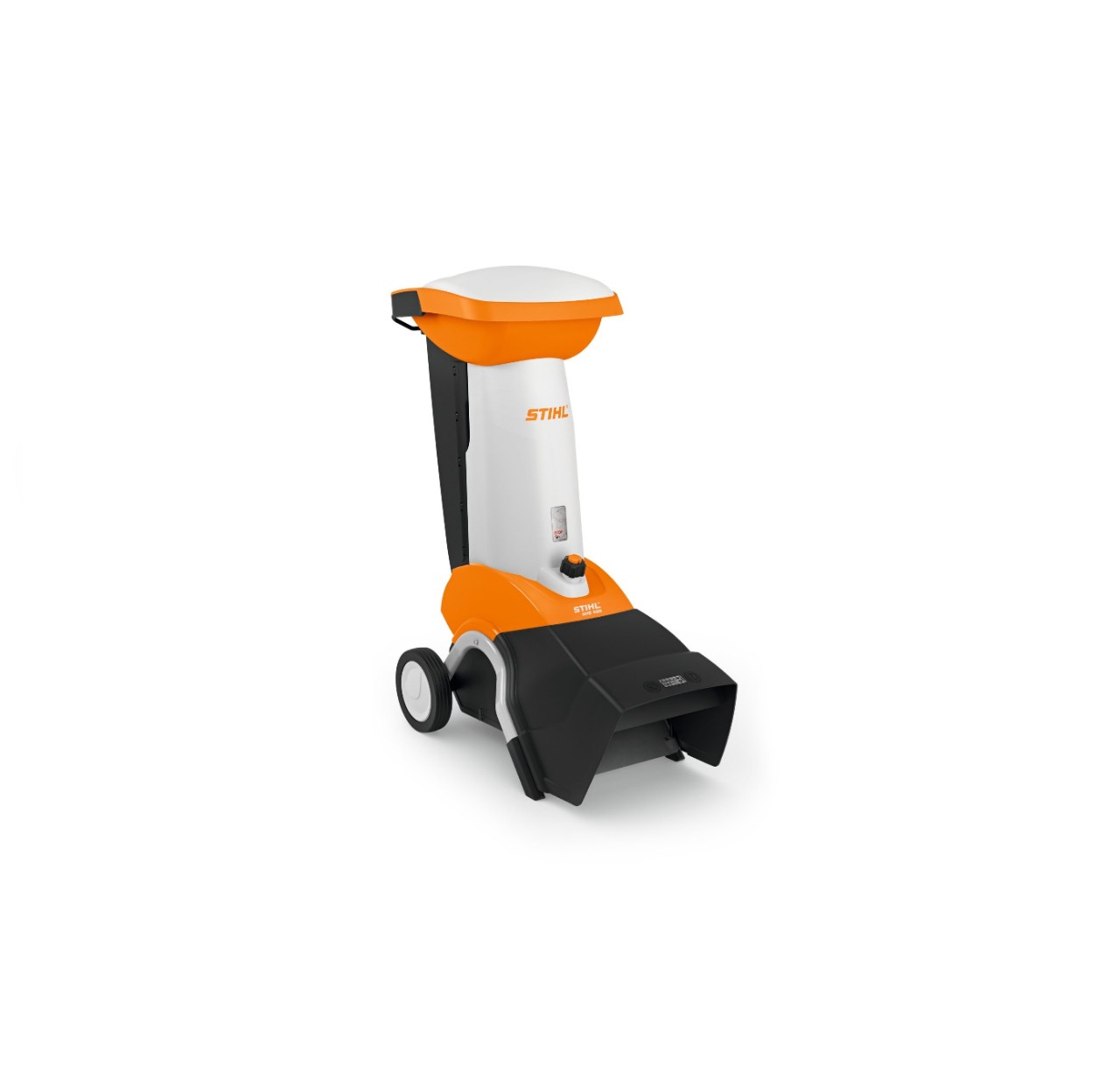 STIHL Gartenhäcksler GHE 450 vor weißem Hintergrund