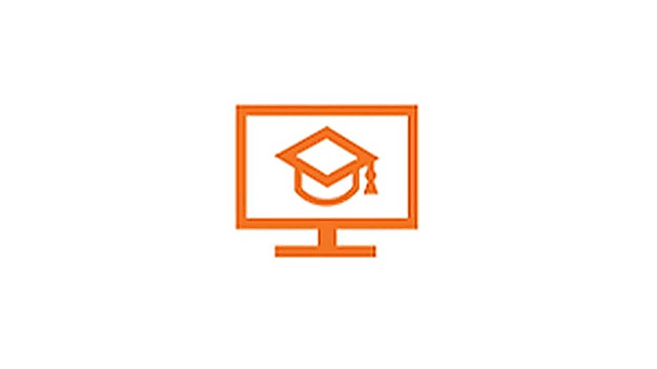 Oranges Symbol eines Mortarboards