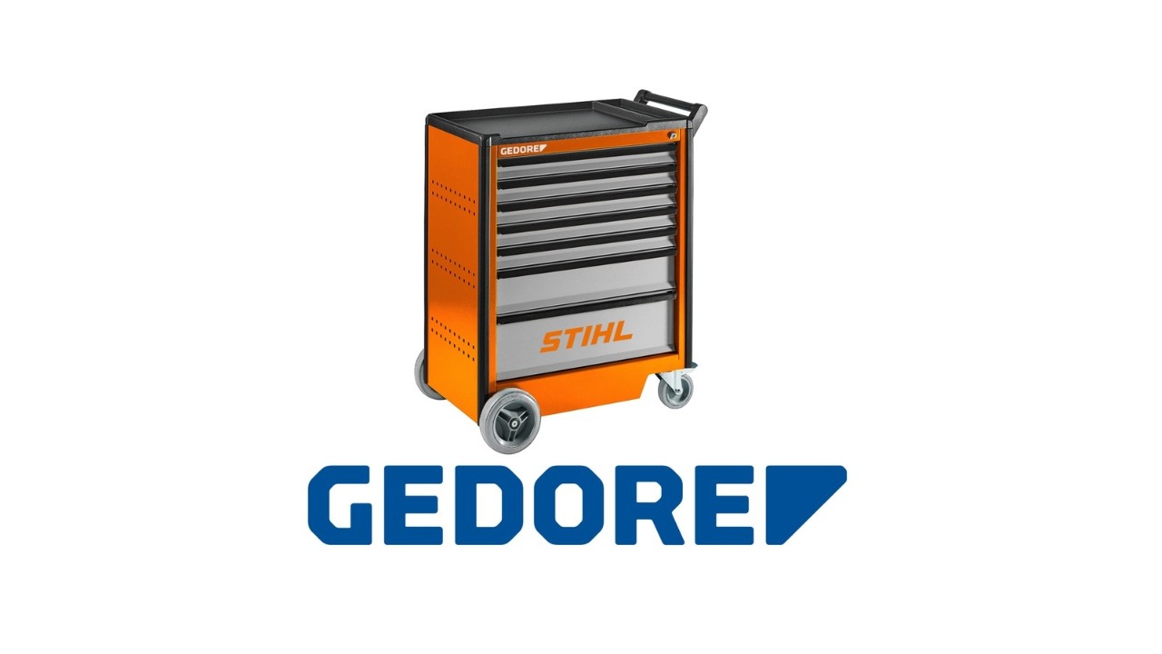 Logo der Marke GEODORE darüber ein Gerät der Marke