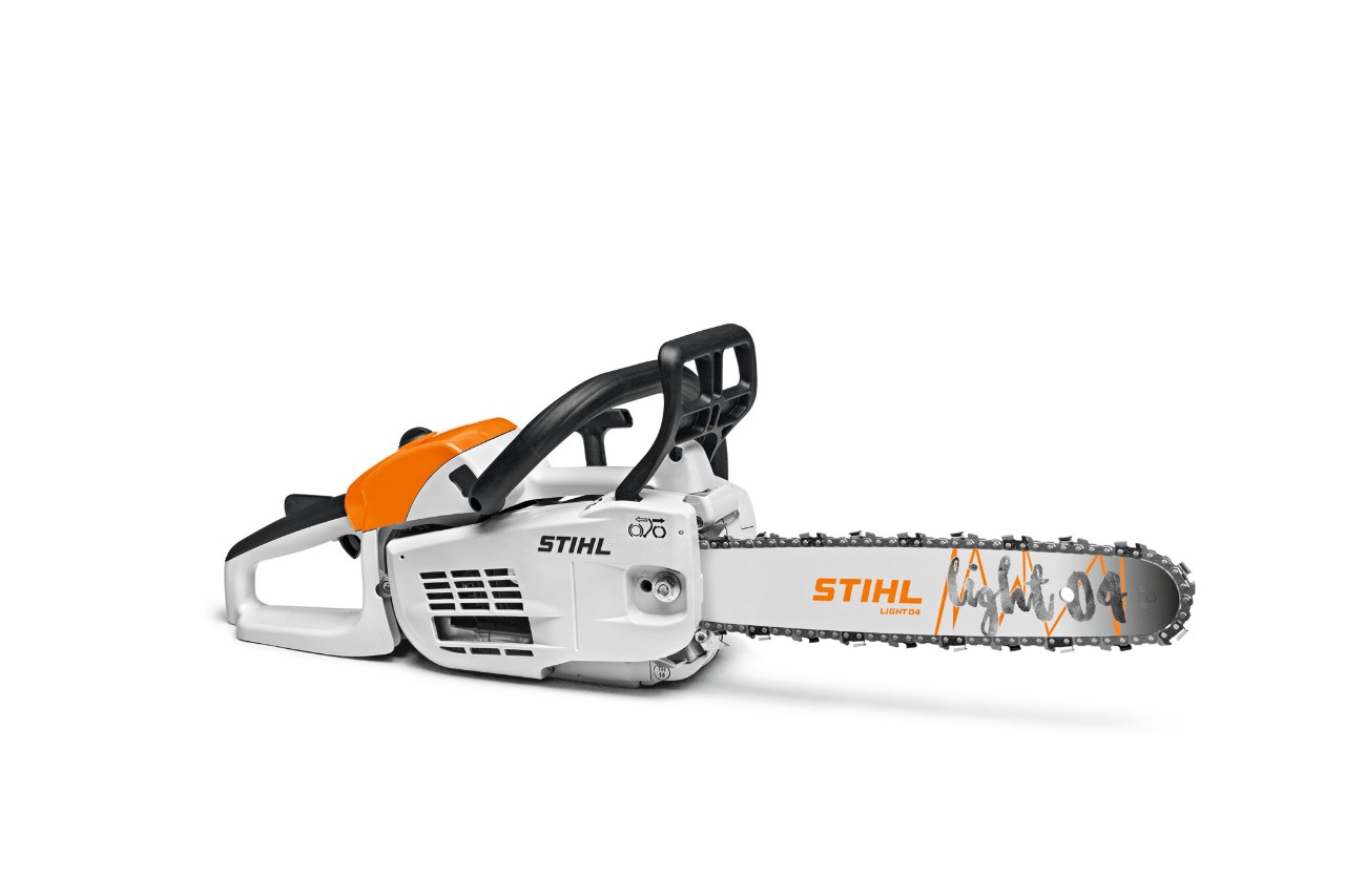 Akku-Hohchentaster STIHL HTA 150 mit Sägekette 3/8 "P 61PS3PRO, Führungsschiene Light 04 und nummerierten Hotspots