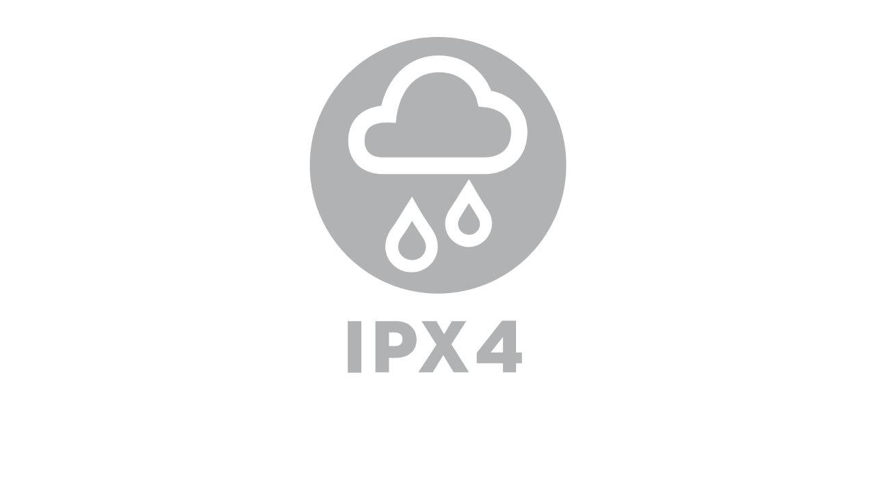Icon mit einer Regenwolke, darunter steht “IPX4”